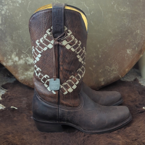 TIN HAUL "Bandolero" Old West Wanted Poster cowboy western square toe boots 11D - Picture 8 of 16